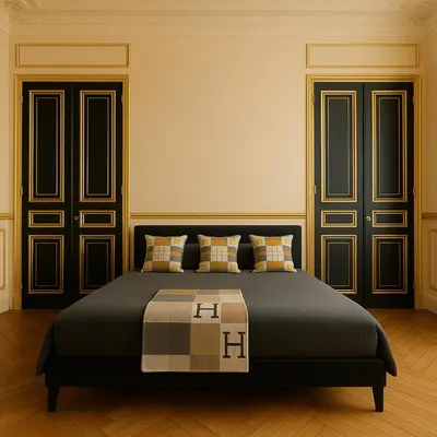 Un ou plusieurs lits dans un hébergement de l'établissement Appartement luxe Av des Champs-Elysées