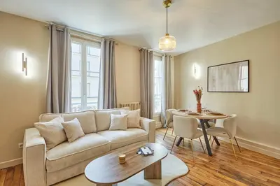 Coin salon dans l'établissement Charming 1 bedroom - Bastille Le Marais