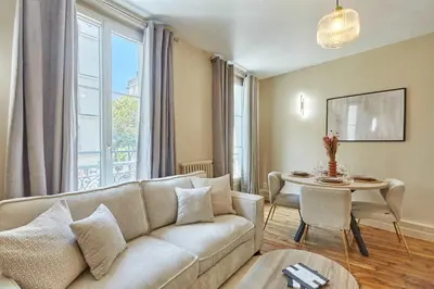 Coin salon dans l'établissement Charming 1 bedroom - Bastille Le Marais