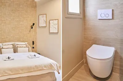 Un ou plusieurs lits dans un hébergement de l'établissement CHarming Apartment in the Center of Paris
