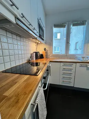 Cuisine ou kitchenette dans l'établissement Spacious 2BR Balcony and AC