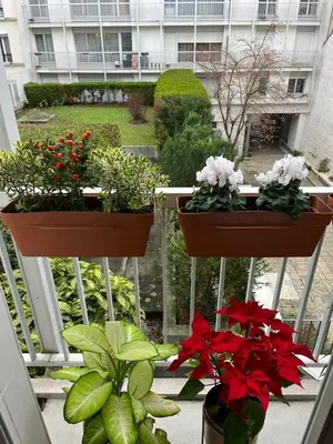 Balcon ou terrasse dans l'établissement Spacious & Cozy 30 m2 Studio near Eiffel Tower