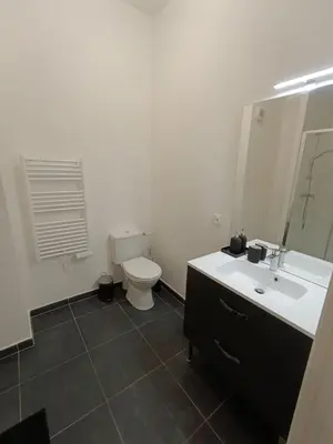 Salle de bains dans l'établissement Studio, private garden in Malakoff