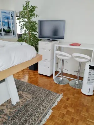 Télévision ou salle de divertissement dans l'établissement Charming Studio with terrasse - 1BP2P - Eiffel Tour