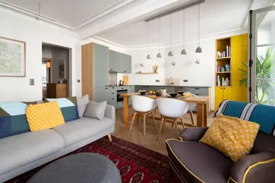 Coin salon dans l'établissement Appartement Laugier - Welkeys