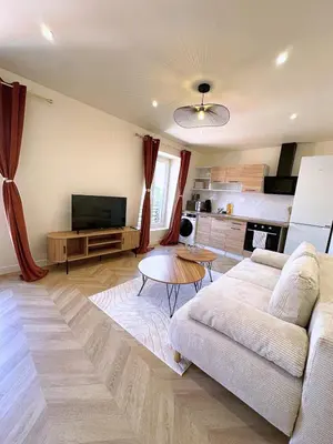 Coin salon dans l'établissement T2 lumineux et cosy - Levallois, Paris