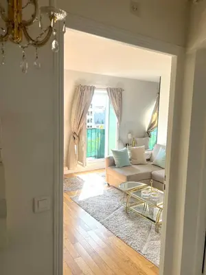 Coin salon dans l'établissement Charming Parisian apartment