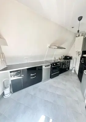 Cuisine ou kitchenette dans l'établissement Charming Parisian apartment