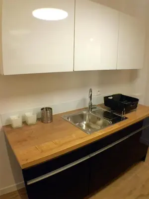 Cuisine ou kitchenette dans l'établissement The Blue House
