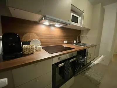Cuisine ou kitchenette dans l'établissement Eiffel Tower View & Pool