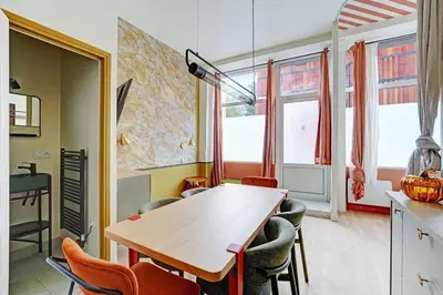 Coin salon dans l'établissement Cozy flat with jacuzzi - 2bdr