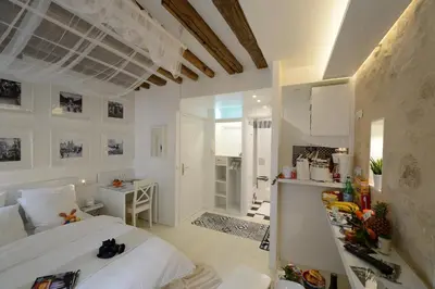 Cuisine ou kitchenette dans l'établissement Les Patios du Marais 2