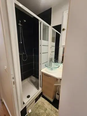 Salle de bains dans l'établissement Élégance et Charme Vintage Aux Portes de la Tour Eiffel et de l'Arc de Triomphe Paris 16 Exelmans