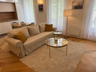 Coin salon dans l'établissement Élégant appartement Paris 17