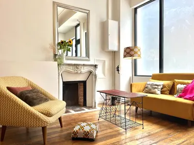 Coin salon dans l'établissement Loft Montmartre