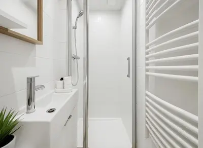 Salle de bains dans l'établissement Studio cosy proche des Buttes-Chaumont