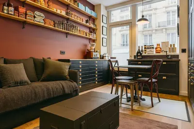 Coin salon dans l'établissement Vintage Shop Style Flat, Austerlitz