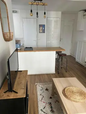 Télévision ou salle de divertissement dans l'établissement Charming bright apartment for 2 in Paris