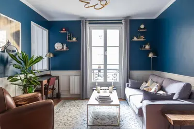 Coin salon dans l'établissement Refurbished T2 near Place du Trocadéro