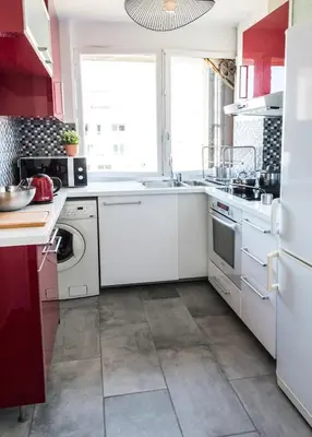 Cuisine ou kitchenette dans l'établissement Cosy apartment - Montrouge