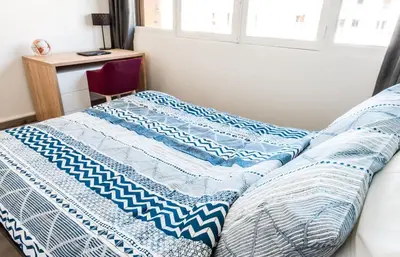 Un ou plusieurs lits dans un hébergement de l'établissement Cosy apartment - Montrouge