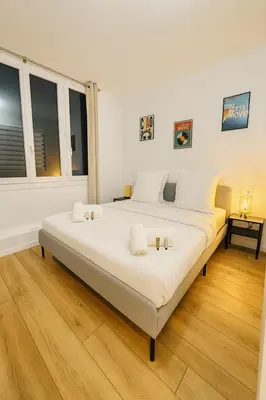 Un ou plusieurs lits dans un hébergement de l'établissement Flat near Bois de Vincennes