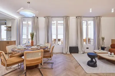 Coin salon dans l'établissement Superb AC apartment Center of Paris Le Marais