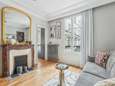 Coin salon dans l'établissement Magnificent Flat - 2BR 6P - Champs Elysées