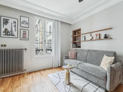 Coin salon dans l'établissement Magnificent Flat - 2BR 6P - Champs Elysées