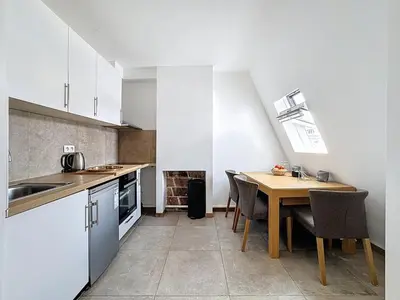Cuisine ou kitchenette dans l'établissement Golden Triangle Attic - Elegant Retreat with WiFi near George V