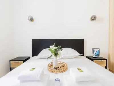 Un ou plusieurs lits dans un hébergement de l'établissement Beautiful apartment - 1BR 4P - Sentier