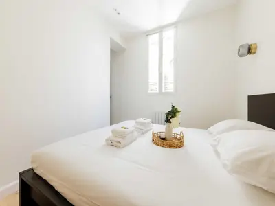 Un ou plusieurs lits dans un hébergement de l'établissement Beautiful apartment - 1BR 4P - Sentier