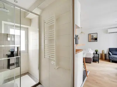 Coin salon dans l'établissement Lovely studio for two persons - Sentier