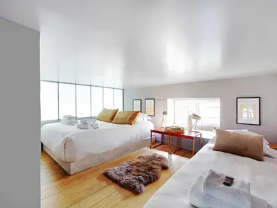 Un ou plusieurs lits dans un hébergement de l'établissement Magnificent apartment - 2BR 7P - Les Buttes Chaumont