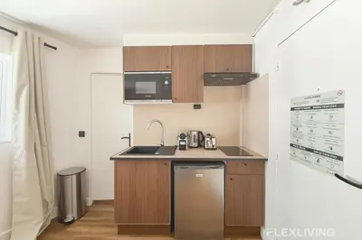 Cuisine ou kitchenette dans l'établissement Charming 20m Studio in Paris 20 with shared terrace