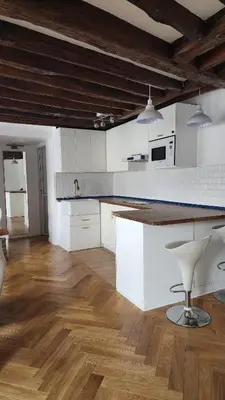 Cuisine ou kitchenette dans l'établissement Elegant Haussmann apartment 50m G Lafayette