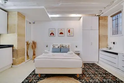 Un ou plusieurs lits dans un hébergement de l'établissement Comfortable studio for 2 near Bastille