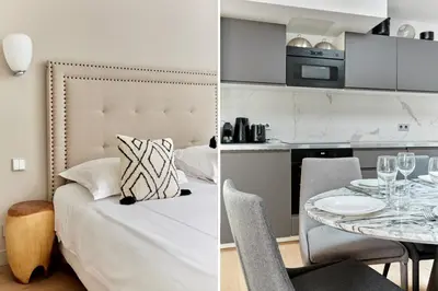 Cuisine ou kitchenette dans l'établissement Studio élégant et confortable - Perreire