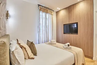 Un ou plusieurs lits dans un hébergement de l'établissement Modern Apartment 2 bedrooms Center of Paris