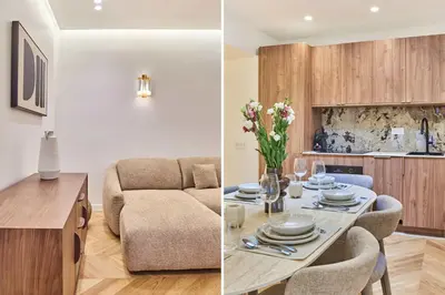 Coin salon dans l'établissement Modern Apartment 2 bedrooms Center of Paris