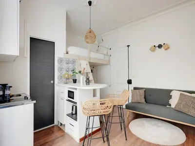 Cuisine ou kitchenette dans l'établissement Charming Studio 1BR-2P - Batignolles