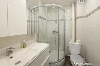 Salle de bains dans l'établissement Charming 2-Bedroom Apartment in Paris 5