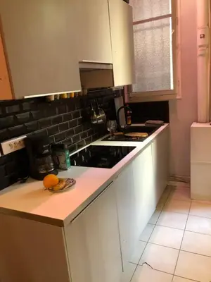 Cuisine ou kitchenette dans l'établissement Cosy Canal St Martin