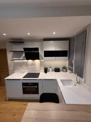 Cuisine ou kitchenette dans l'établissement Appartement Montparnasse chic&moderne