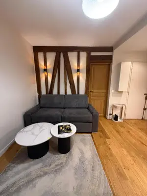 Coin salon dans l'établissement Appartement Montparnasse chic&moderne