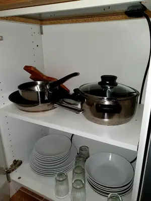 Cuisine ou kitchenette dans l'établissement Studio moderne proche de Paris