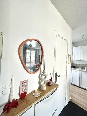 Cuisine ou kitchenette dans l'établissement Elegant Studio au coeur du 11eme arrondissement
