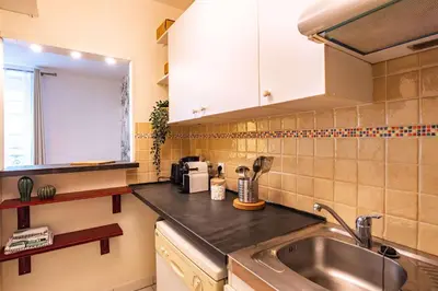 Cuisine ou kitchenette dans l'établissement 4 Guests Flat - Place Monge