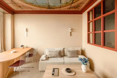 Coin salon dans l'établissement Loft design with sauna and home cinema
