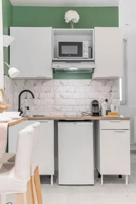 Cuisine ou kitchenette dans l'établissement Montmartre - Studio Mid-Term at 5min-Sacré-Coeur